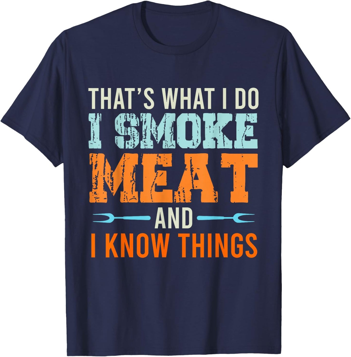 Grillmeister Gift Men's Smoker Smoke Vintage T-Shirt - T-Shirt | Navy