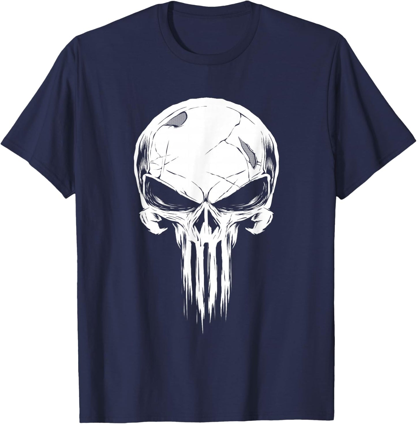 Marvel The Punisher Distressed Skull Icon T-Shirt - T-Shirt | Navy