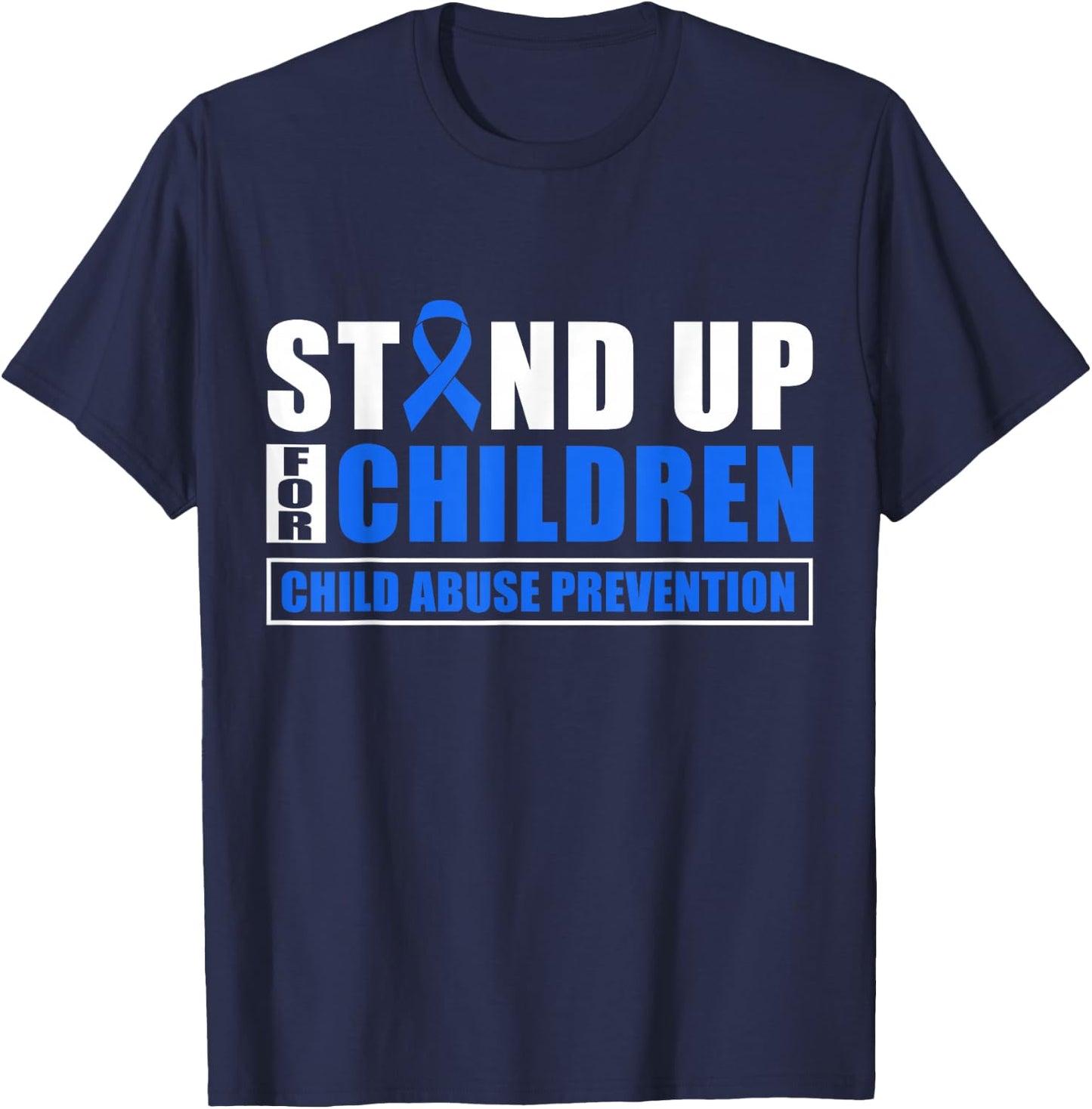Stand Up For Children - Child Abuse Prevention Month T-Shirt - T-Shirt | Navy