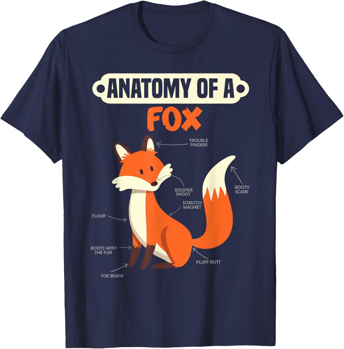 Anatomy of a fox T-Shirt - T-Shirt | Navy