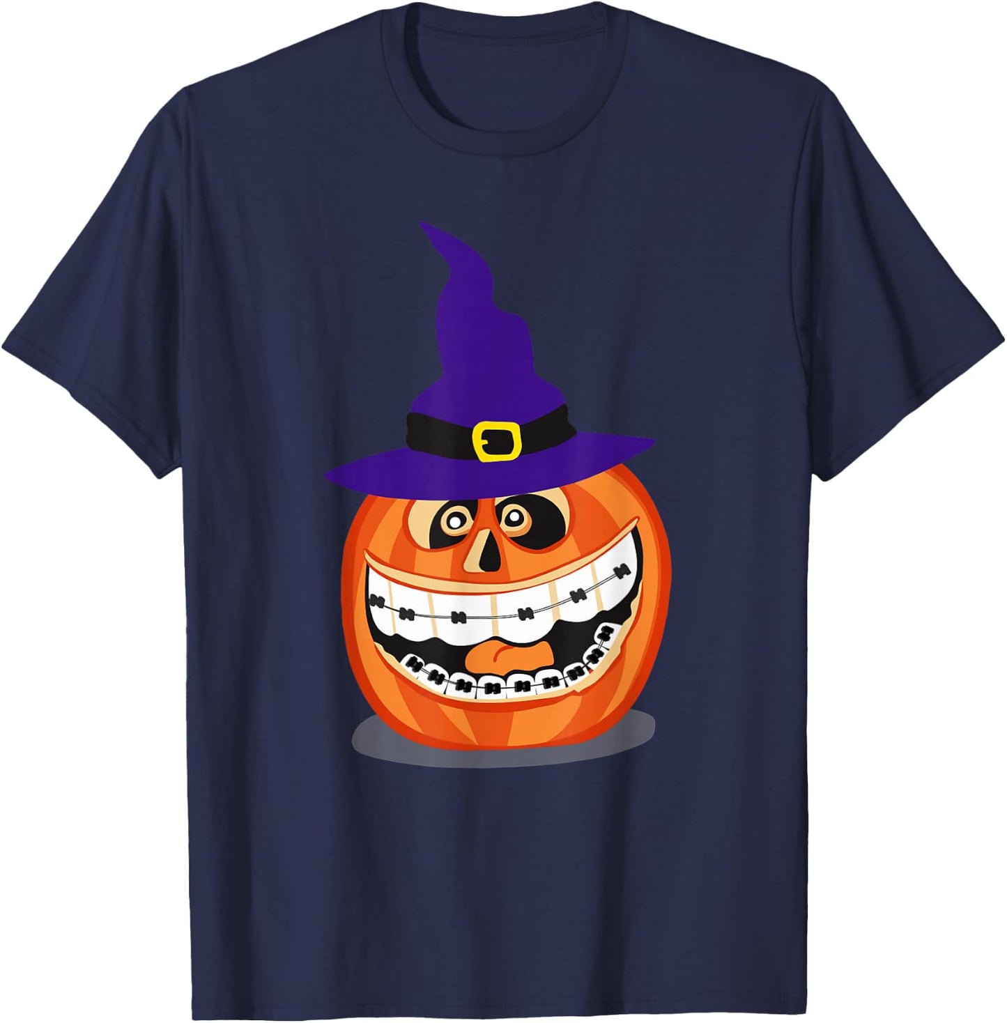 Funny Halloween Dentist Costume Teeth Pumpkin Dental T-Shirt - T-Shirt | Navy
