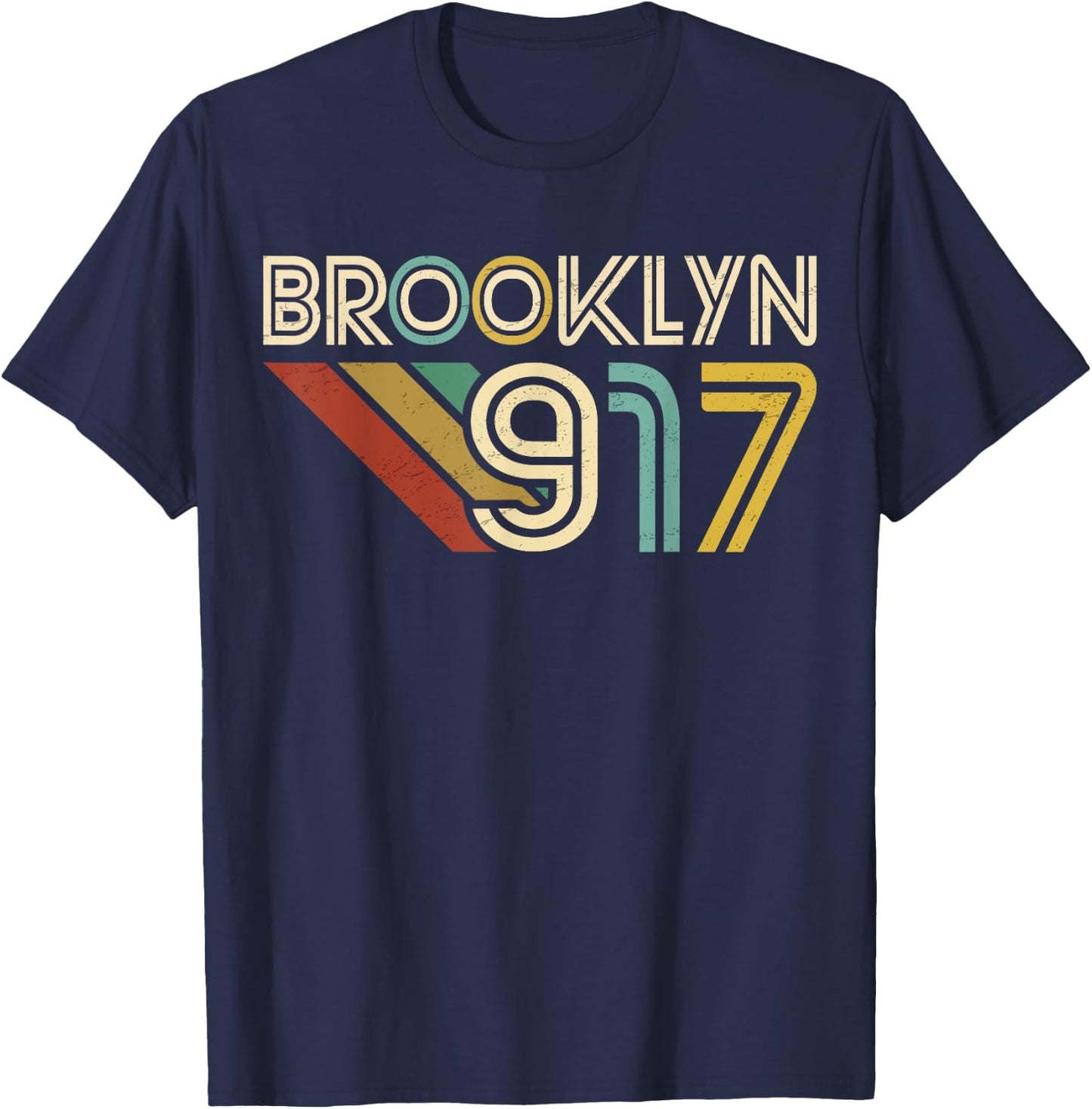 Brooklyn 917 New York City State Area Code, Vintage Brooklyn T-Shirt - T-Shirt | Navy