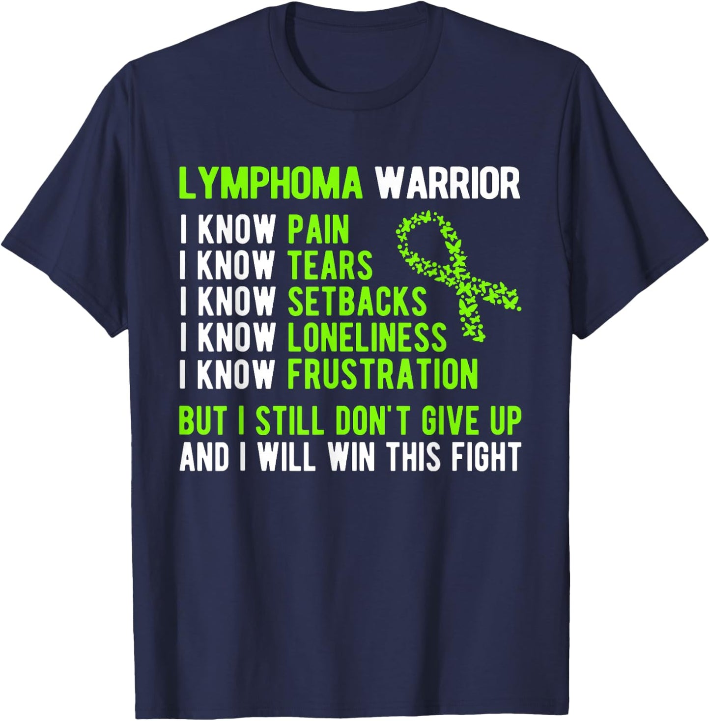 Lymphoma Warrior Lymphoma Awareness T-Shirt - T-Shirt | Navy