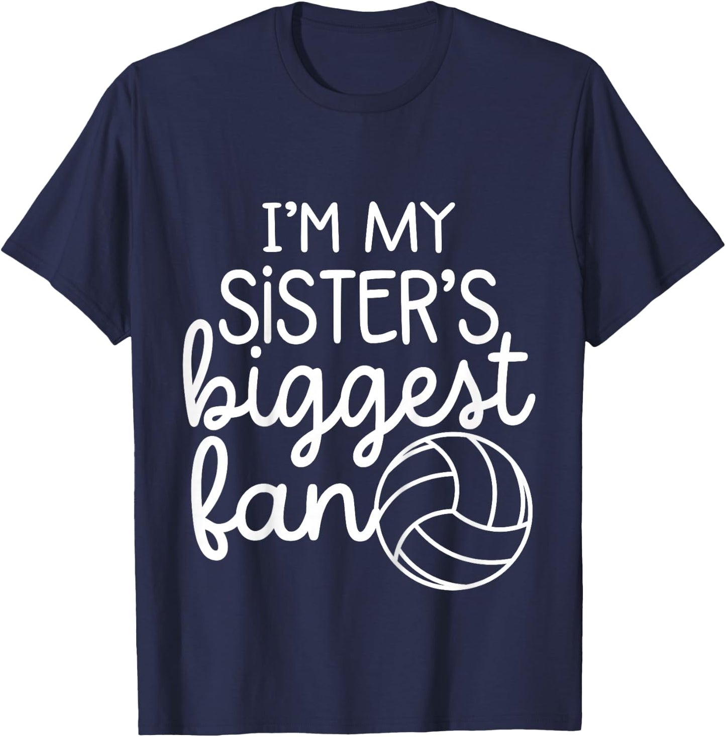 Volleyball Big Sisters Biggest Fan Baby Toddler Boys Girls T-Shirt - T-Shirt | Navy
