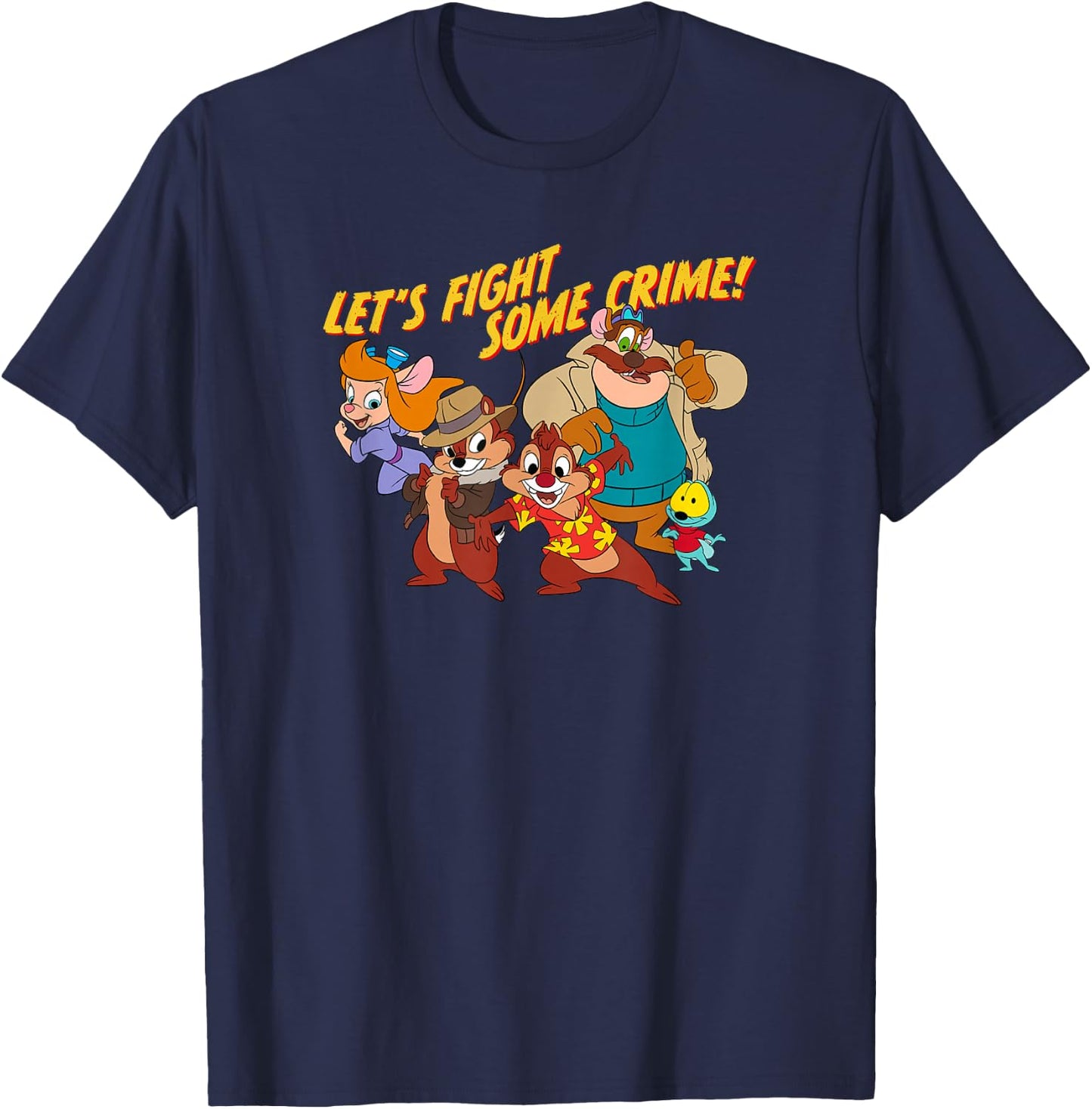 Disney Chip 'n' Dale Rescue Rangers Group Shot Let's Fight T-Shirt - T-Shirt | Navy