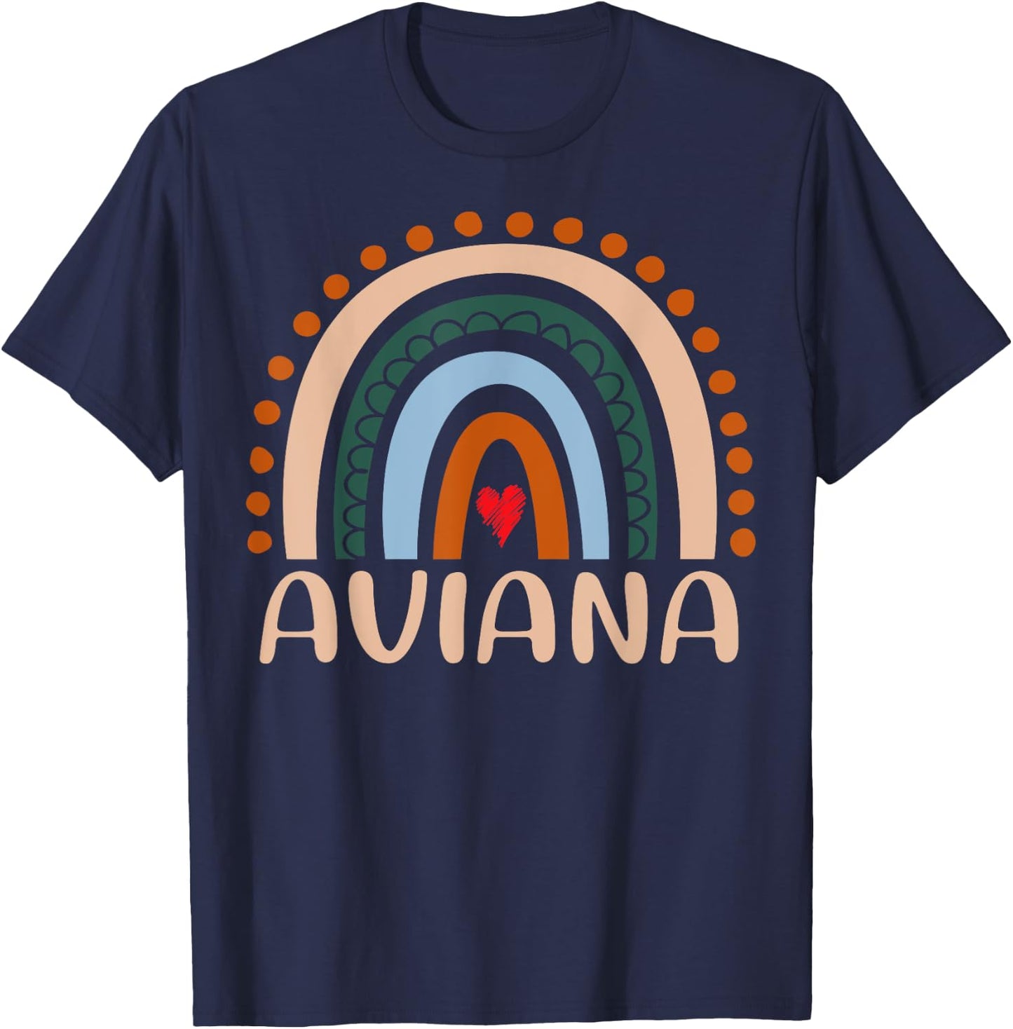 Aviana Name Personalized Funny Women Rainbow Aviana T-Shirt - T-Shirt | Navy