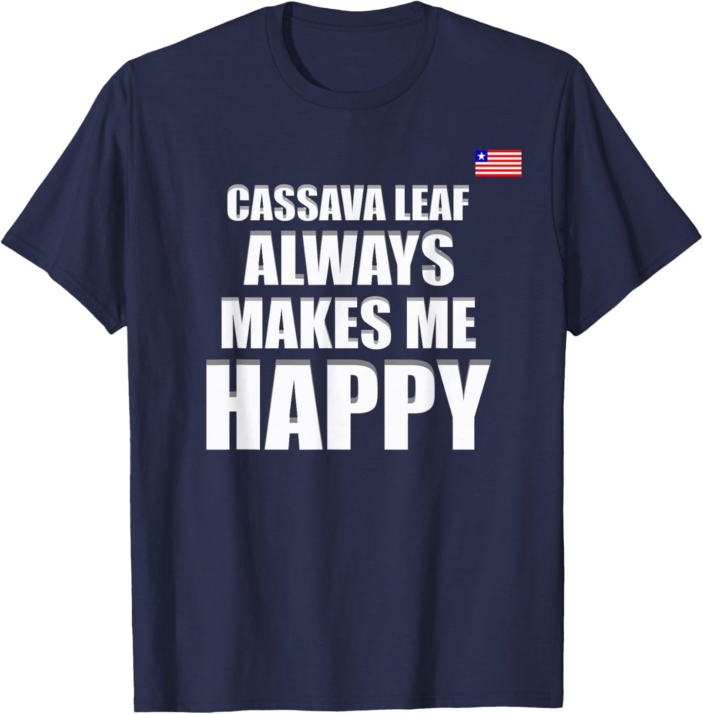 Liberian Food, Liberia Flag, Cassava Leaf, Liberia T-Shirt - T-Shirt | Navy