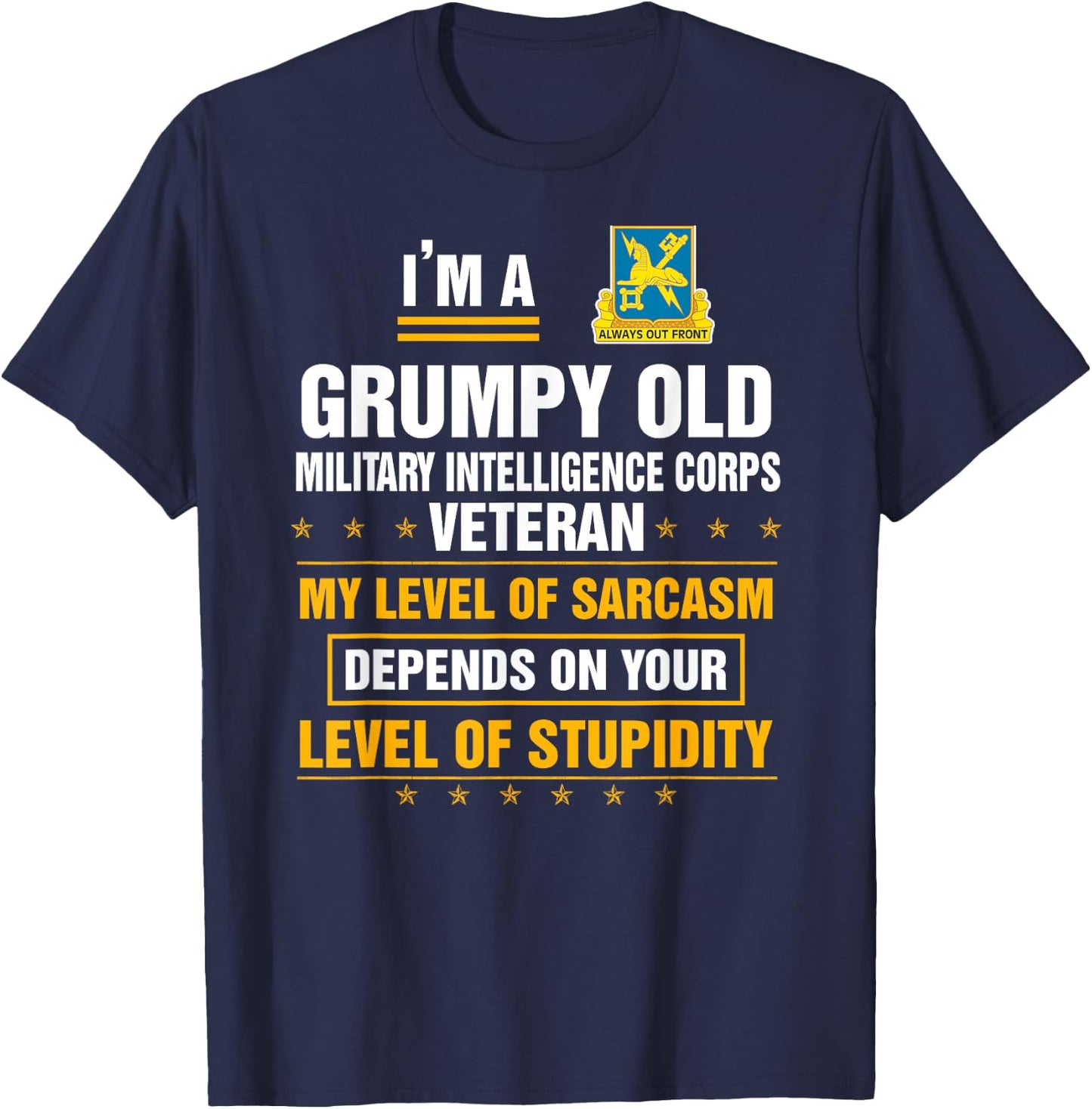 Grumpy Old Military Intelligence Corps Veteran Funny Xmas T-Shirt - T-Shirt | Navy
