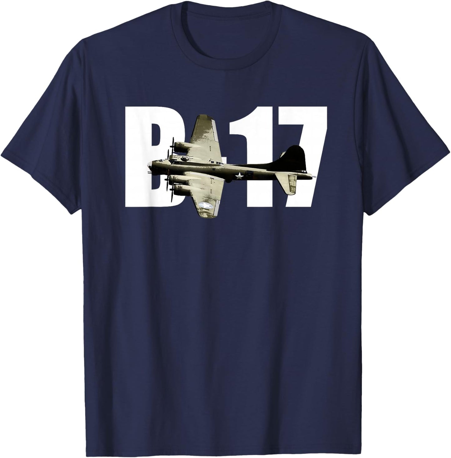 B-17 B17 Flying Fortress WW2 Bomber Plane T-Shirt - T-Shirt | Navy