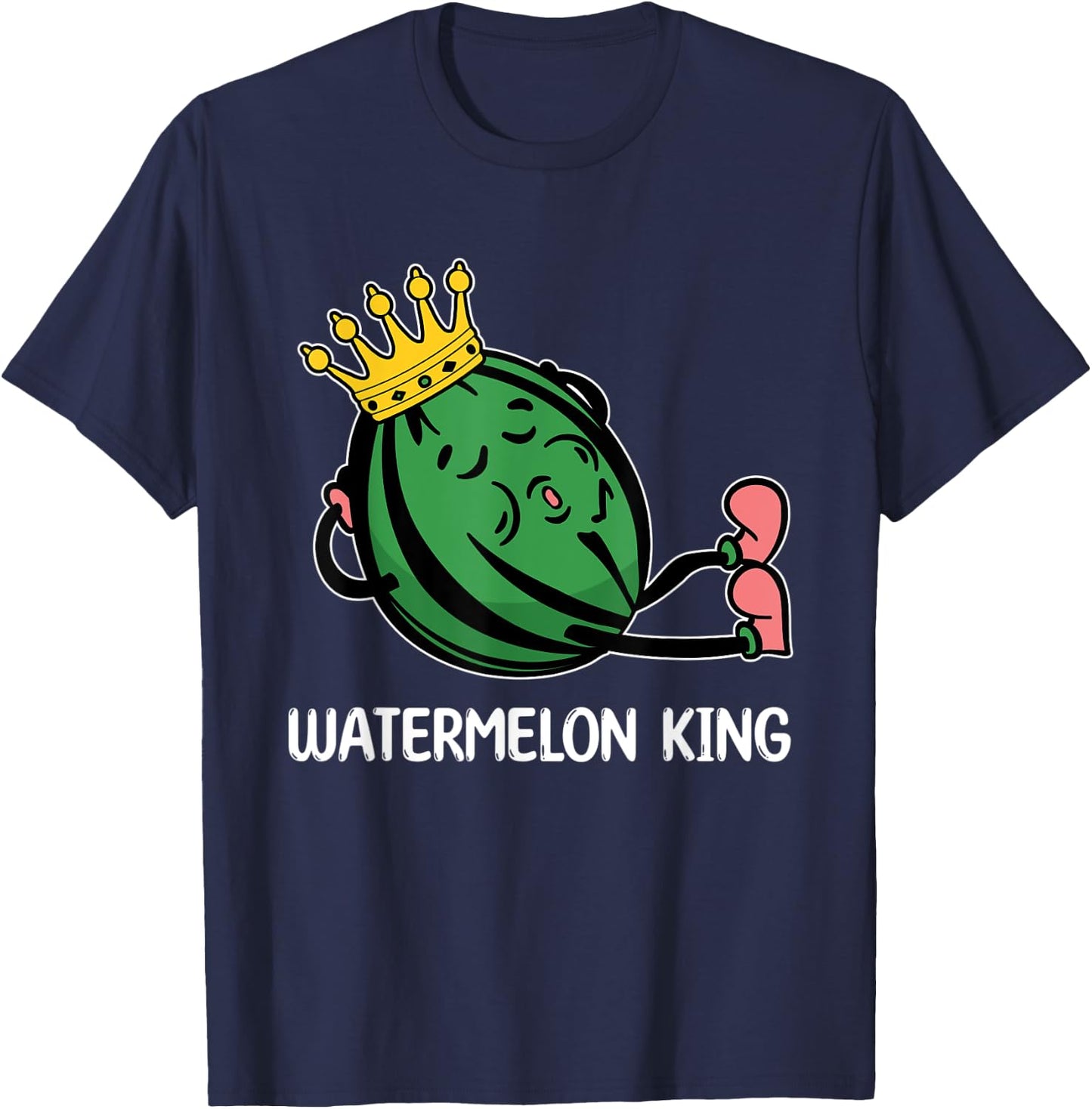 Cool Watermelon King Design T-Shirt - T-Shirt | Navy