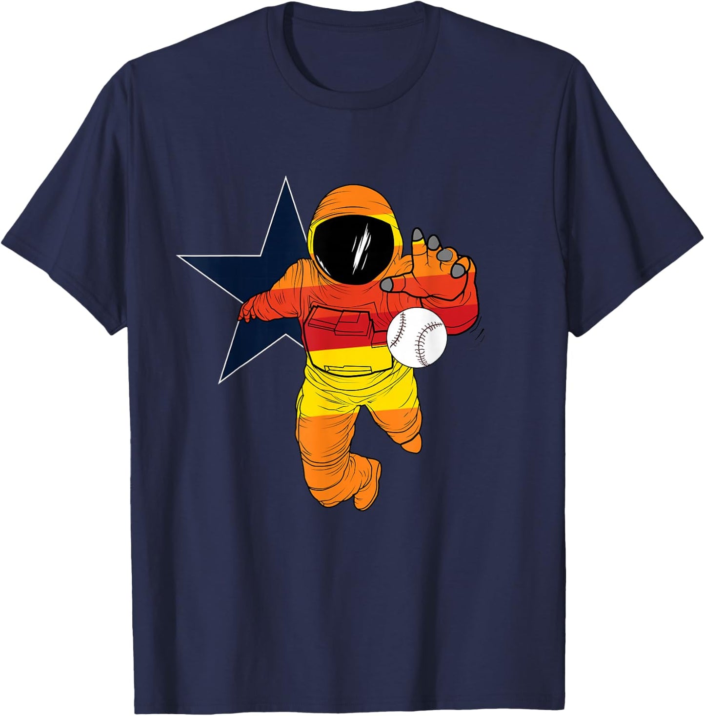 Houston Baseball Astronaut Space City T-Shirt - T-Shirt | Navy