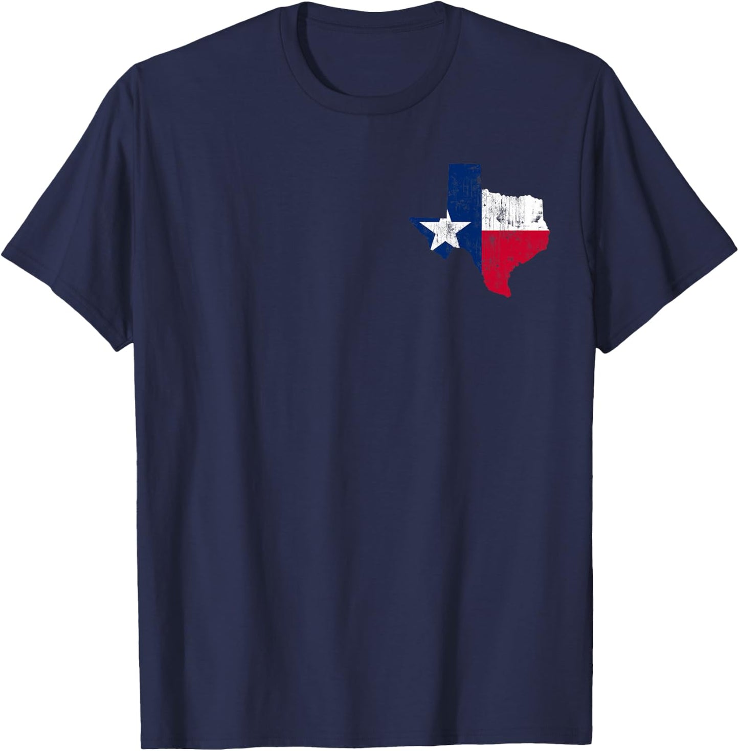 Texas State Flag Map Vintage Distressed T-Shirt - T-Shirt | Navy