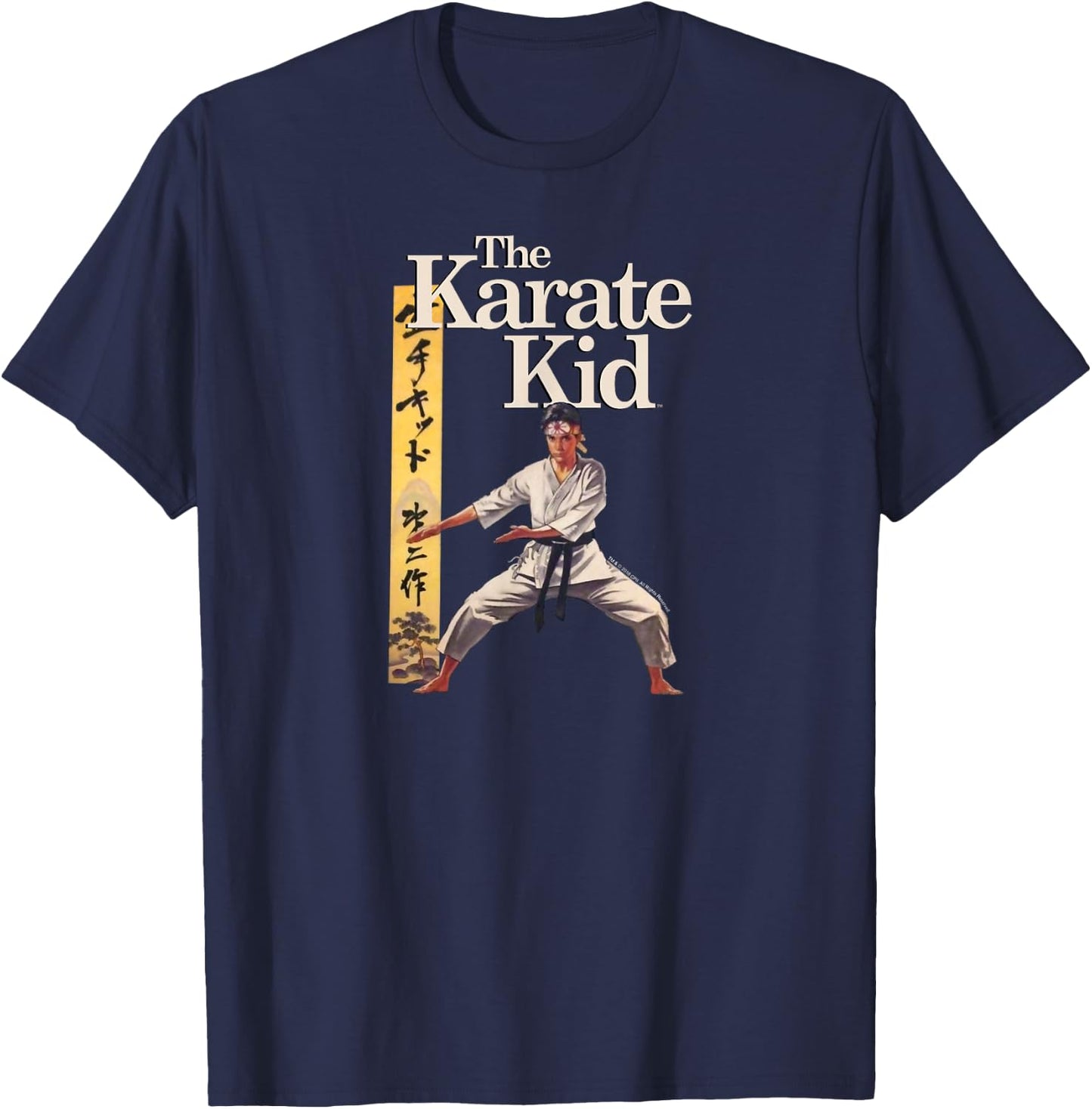 The Karate Kid Chop Vintage Painted Poster Movie T-Shirt - T-Shirt | Navy