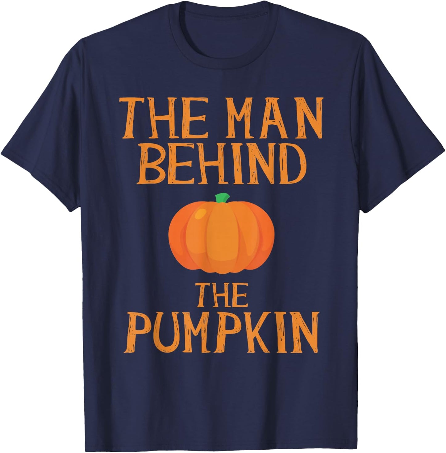 Pregnant Halloween Costume Funny Pregnancy Men Pumpkin Dad T-Shirt - T-Shirt | Navy