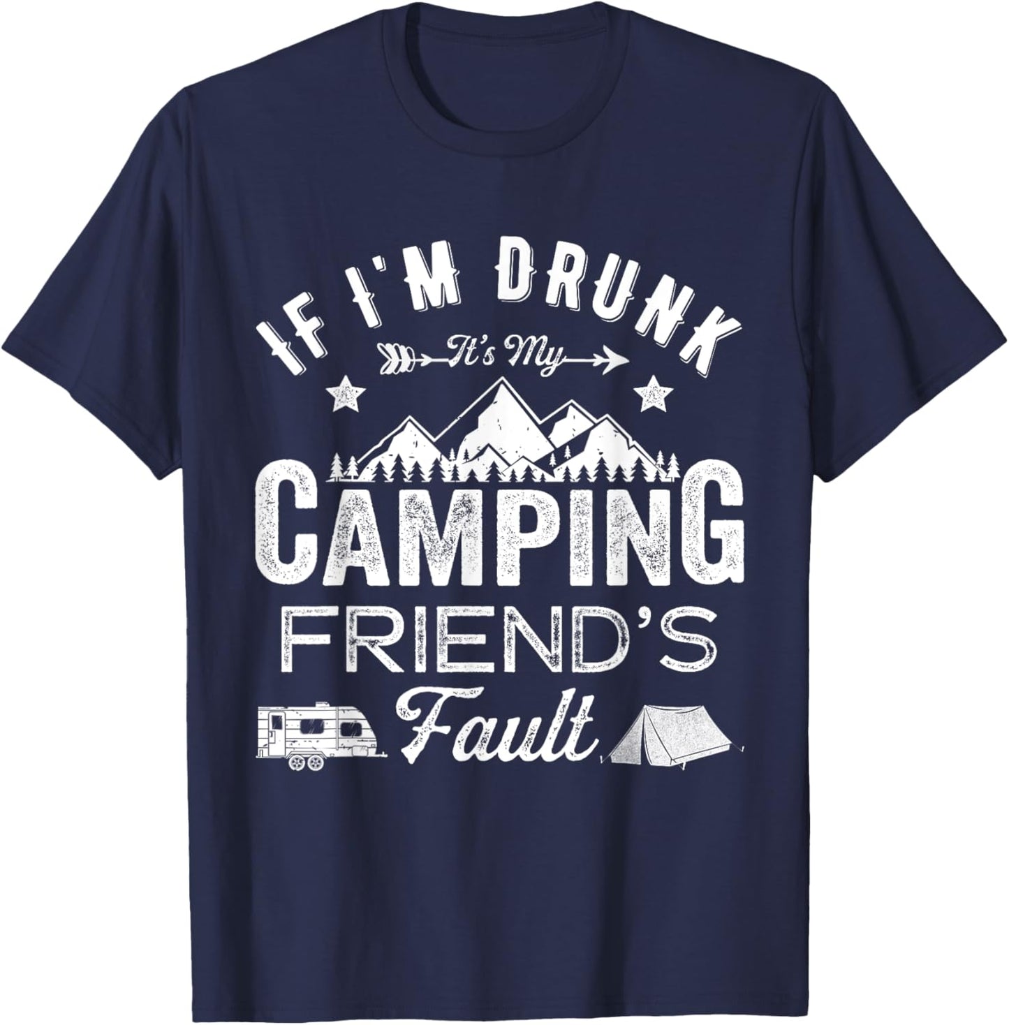 Cool Best Friend Retro Apparel Gift -Adults Black Large Modern Letter Print T-Shirt - T-Shirt | Navy