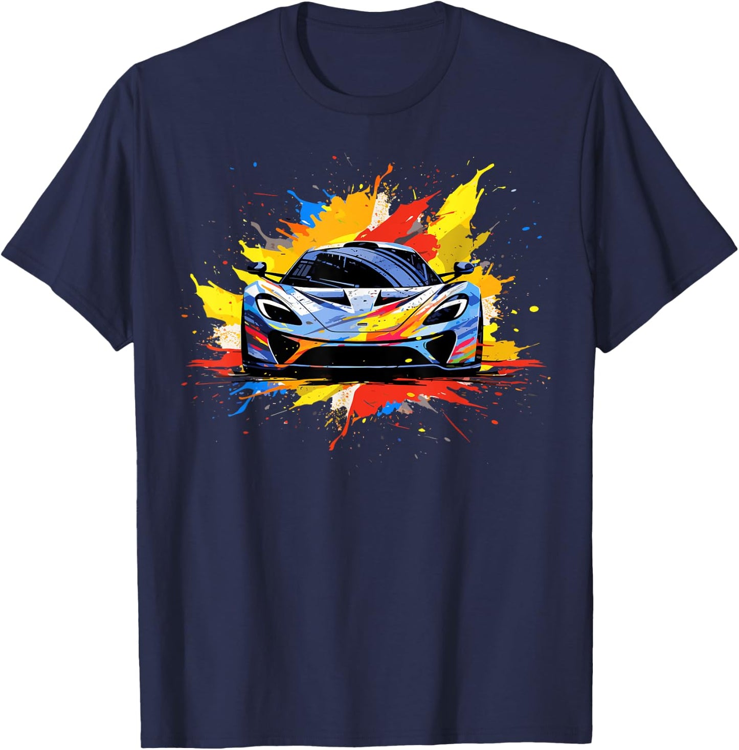 Supercar Exotic Sports Car Concept Poster Style Boys Graphic T-Shirt - T-Shirt | Navy