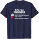Funny Polish Engineer Definition Poland Engineering Gift T-Shirt - T-Shirt | Navy