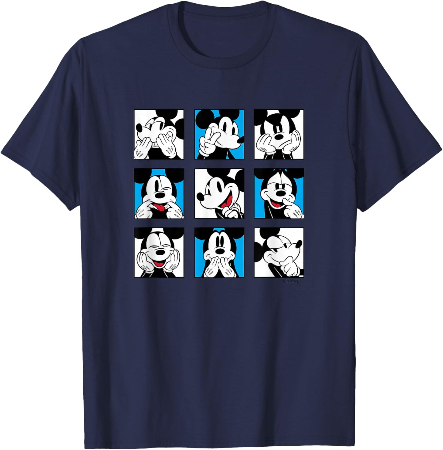 Mickey Mouse - Expressions Grid T-Shirt - T-Shirt | Navy