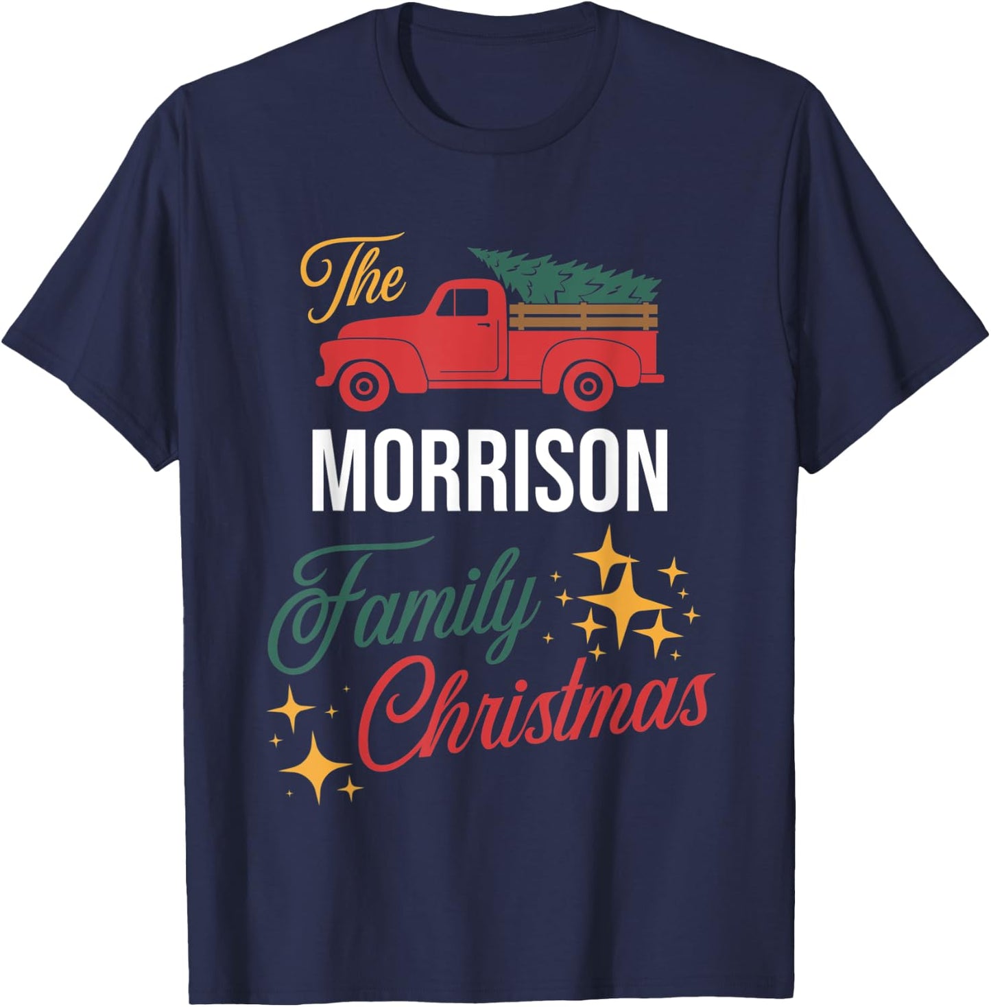 The Morrison Family Christmas Matching Pajamas Group Gift T-Shirt - T-Shirt | Navy
