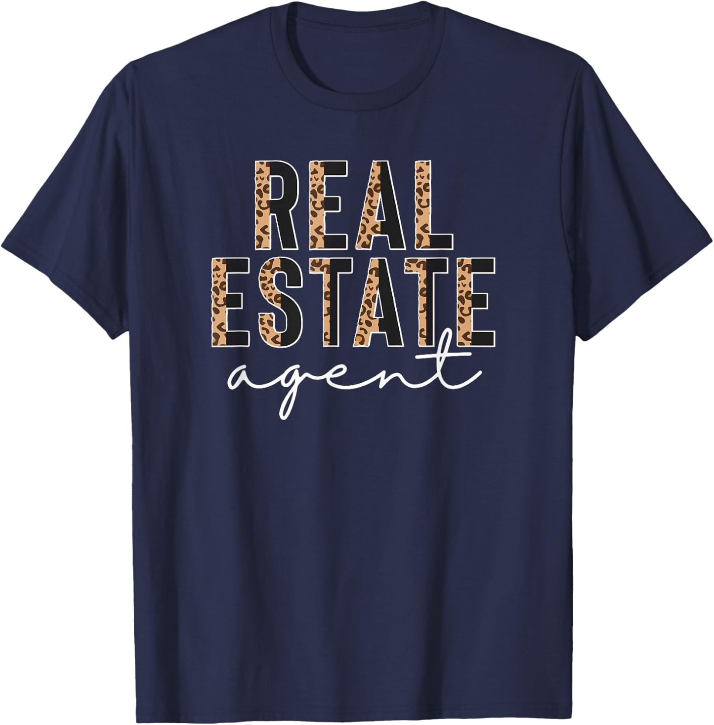 Real Estate Agent Women's Cheetah Leopard Home Seller T-Shirt - T-Shirt | Navy
