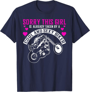 Motorcycle Girlfriend Wife Girl Is Already Taken By A Biker T-Shirt - T-Shirt | Navy