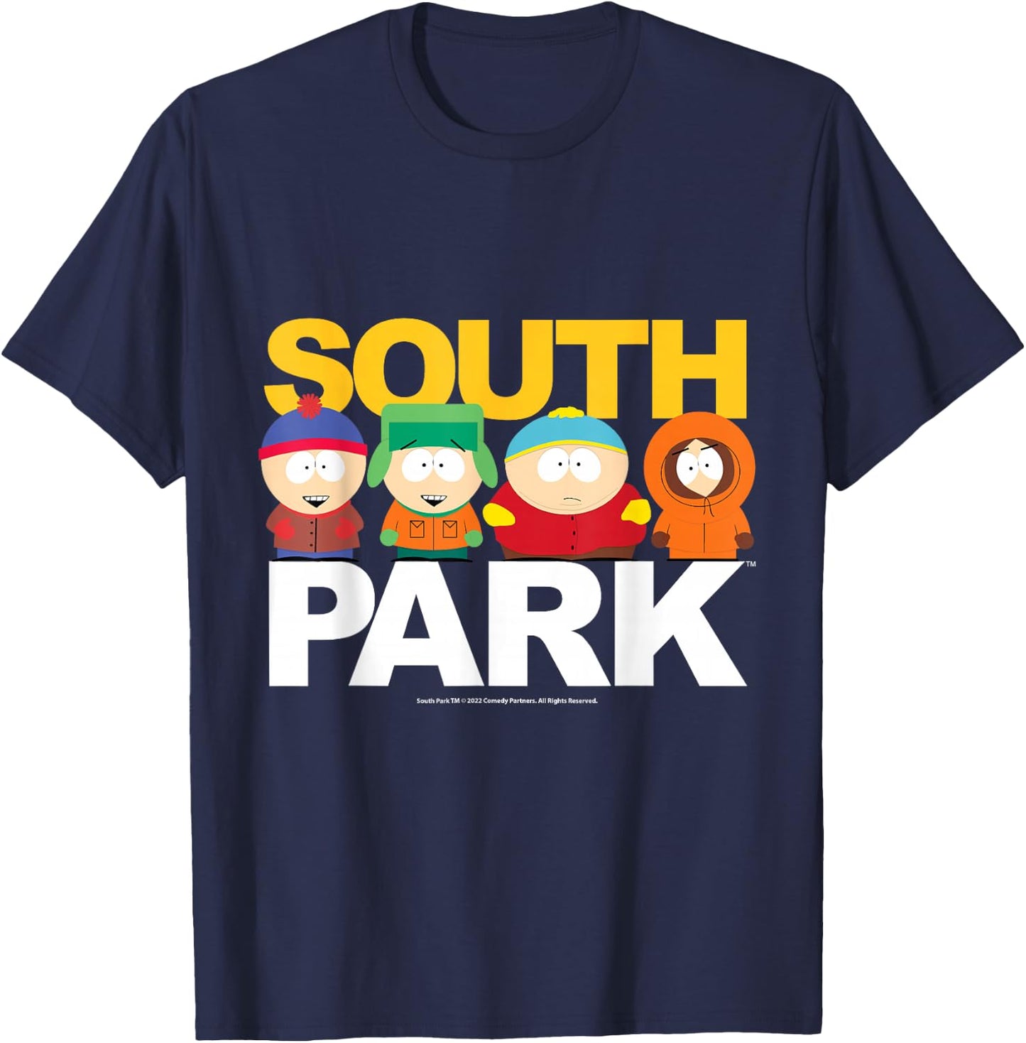 South Park Gang on top of logo T-Shirt - T-Shirt | Navy