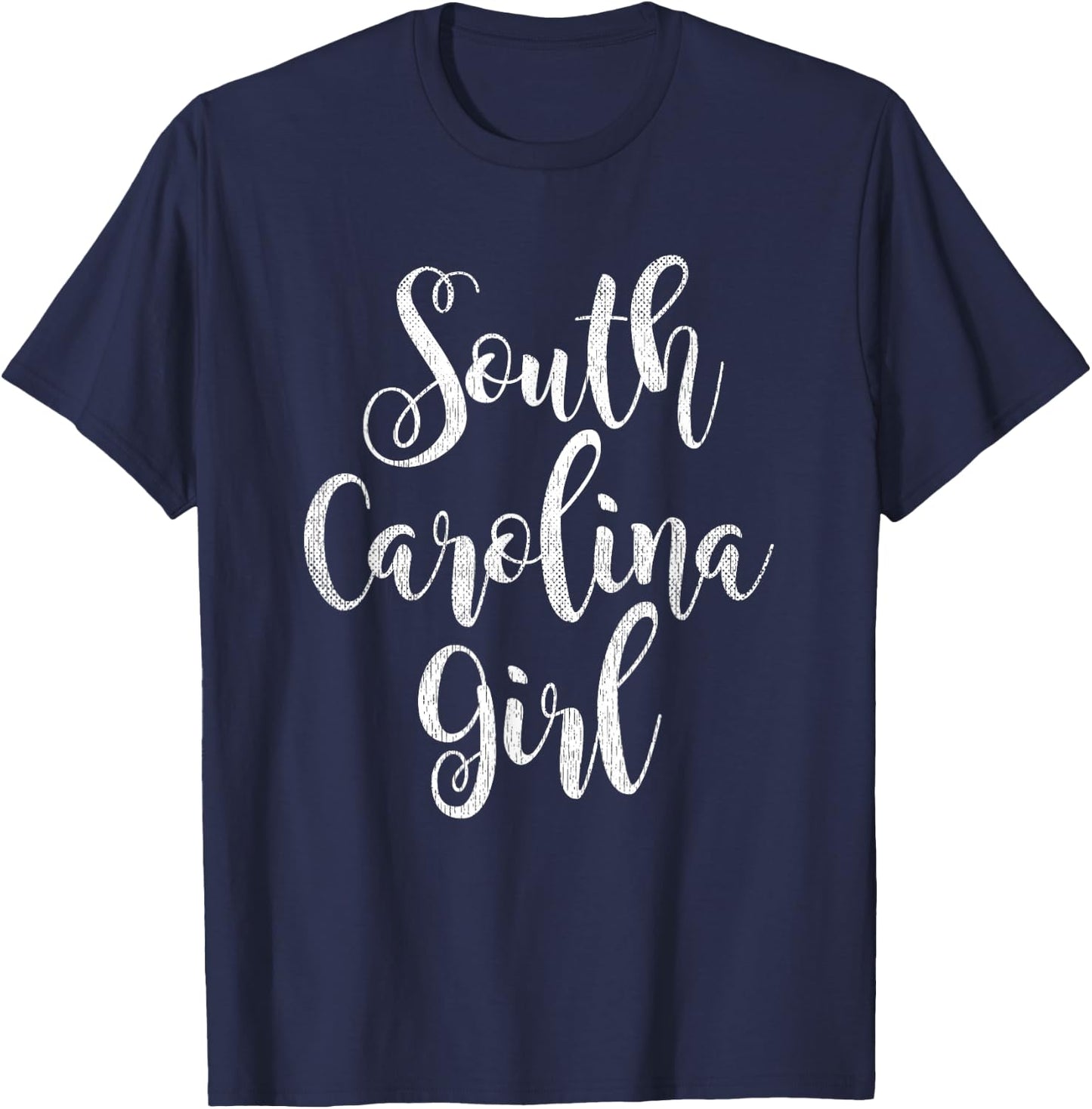 Distressed SC Women Cute South Carolina Girl T-Shirt - T-Shirt | Navy
