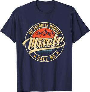 My Favorite People Call Me Uncle Shirt Vintage Father's Day T-Shirt - T-Shirt | Navy