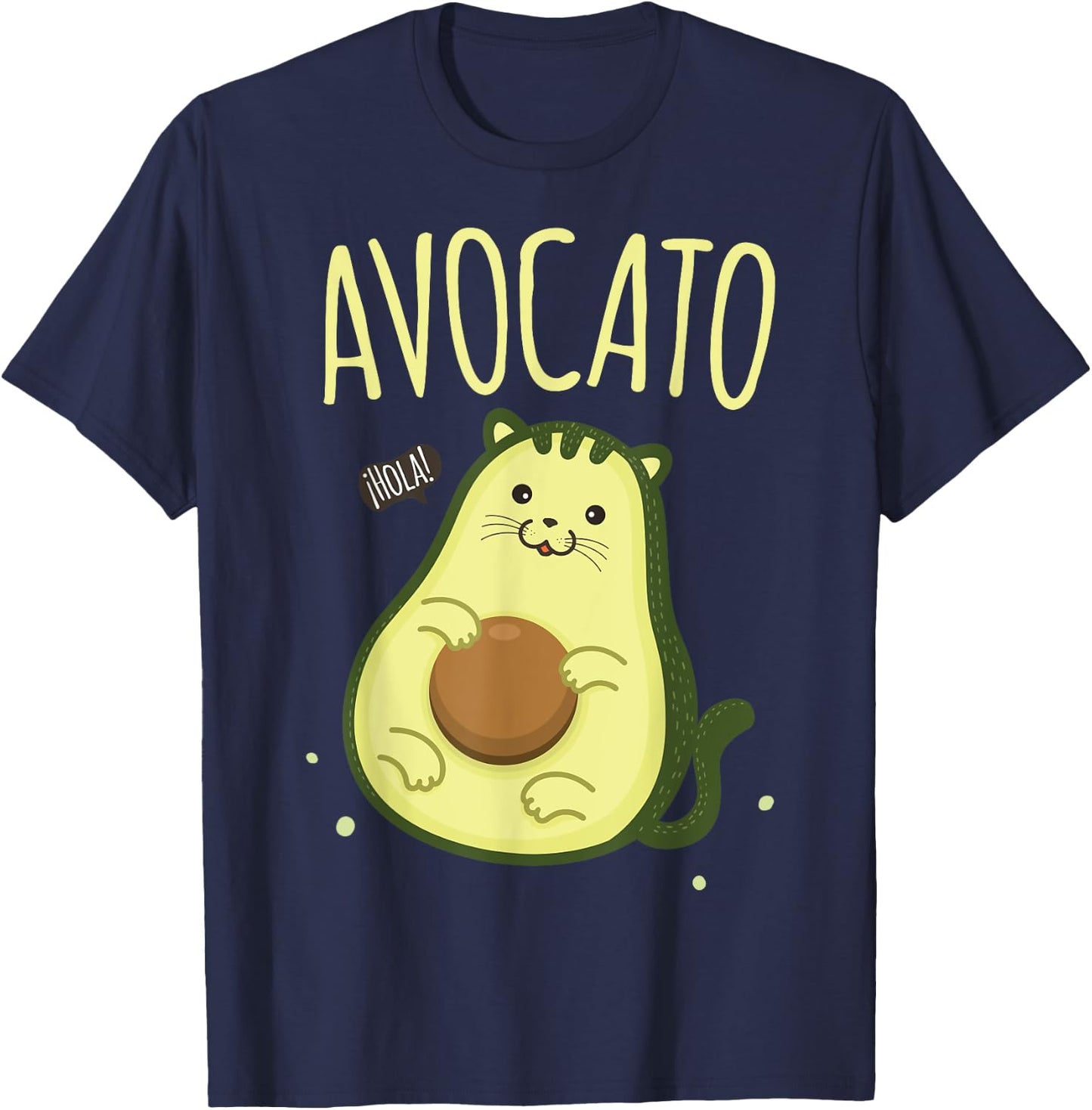 Cute Avocato Avocado Cat Kawaii T-Shirt - T-Shirt | Navy