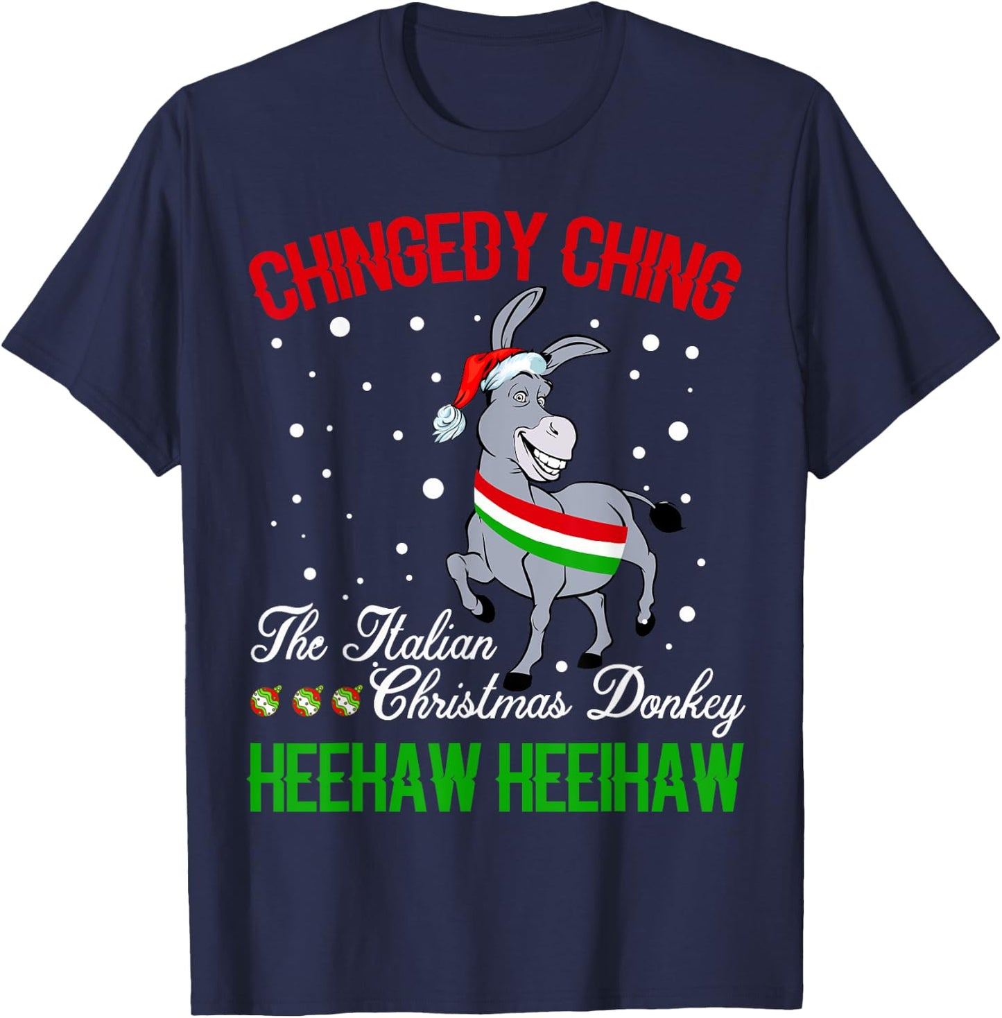 Christmas Donkey Italian Xmas Gifts Women T-Shirt - T-Shirt | Navy