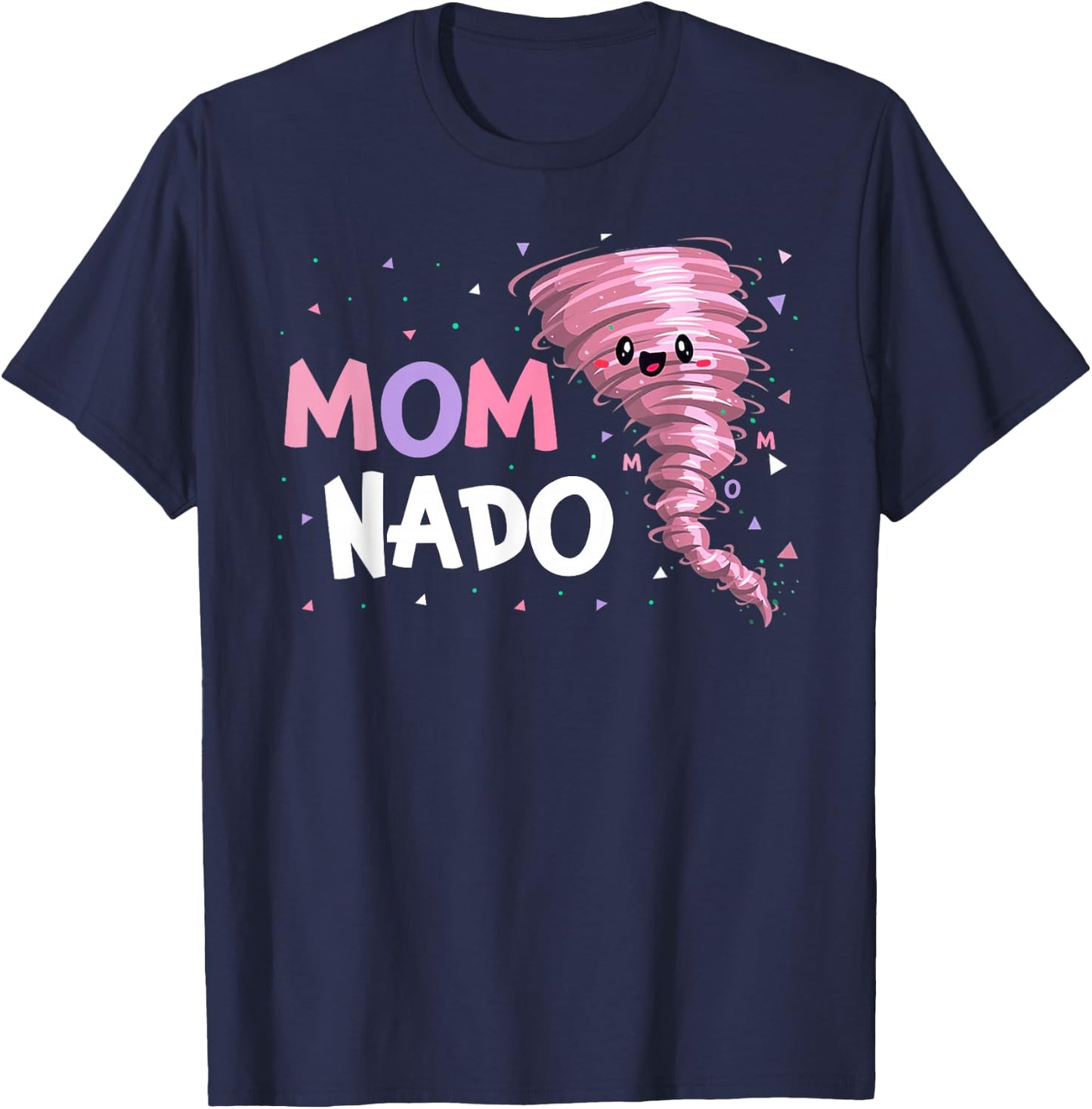 Mom Nado Tornado Birthday Party Decorations Pink Tornado T-Shirt - T-Shirt | Navy