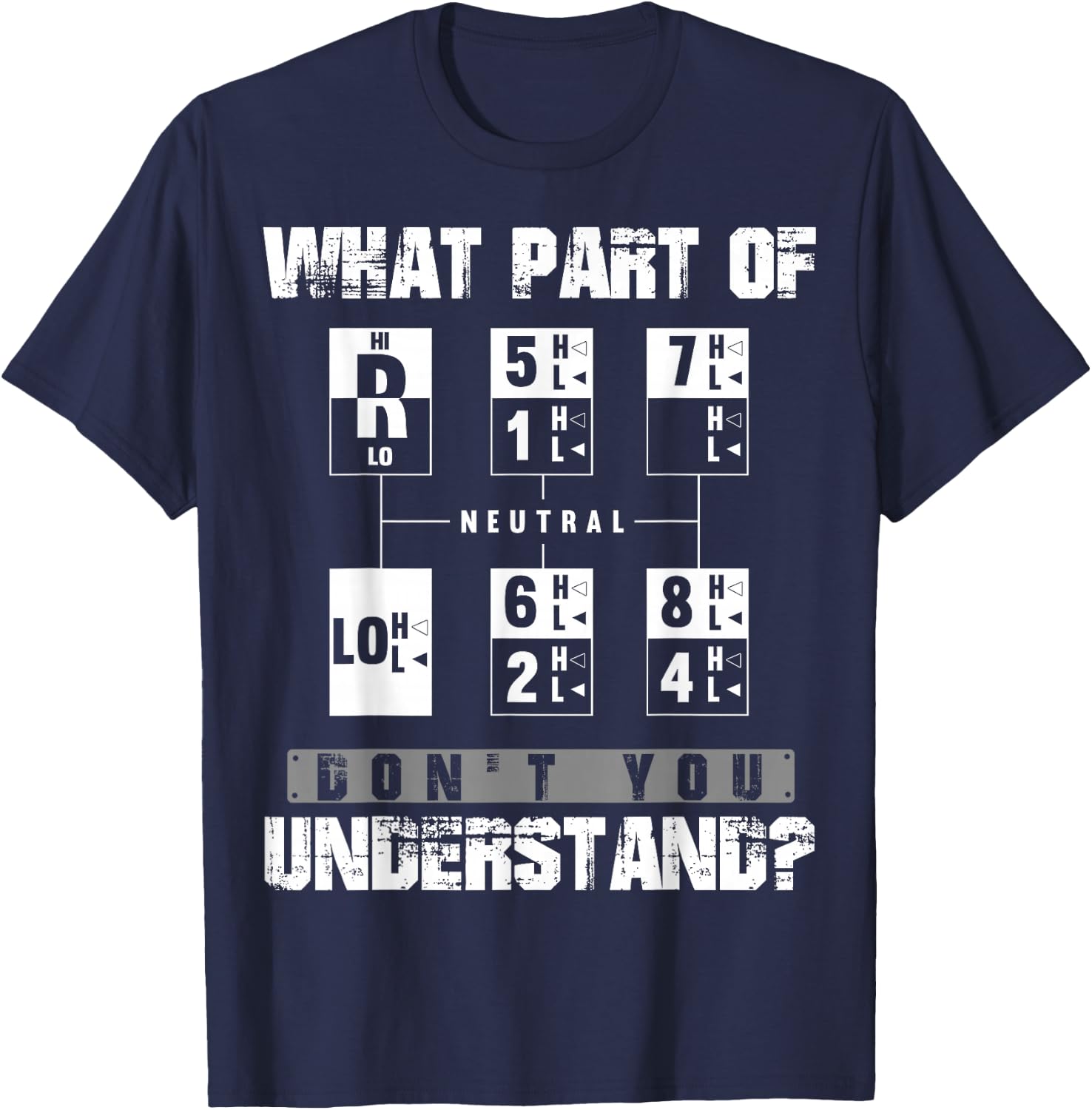 Funny Truck Driver Shirt, 18 Speed Gear T-Shirt - T-Shirt | Navy