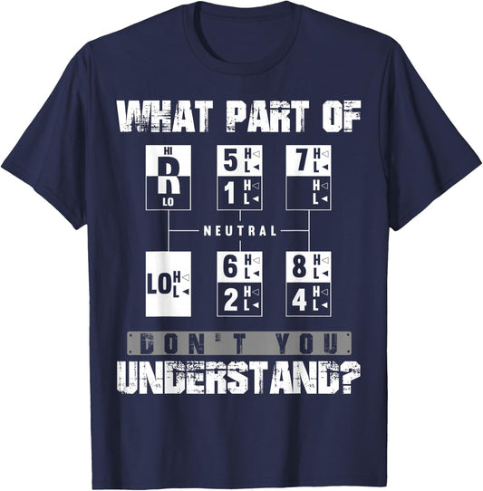 Funny Truck Driver Shirt, 18 Speed Gear T-Shirt - T-Shirt | Navy