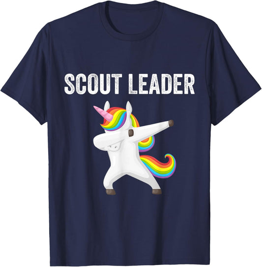 Scout Leader Dabbing Unicorn Funny Scouting Gift T-Shirt - T-Shirt | Navy