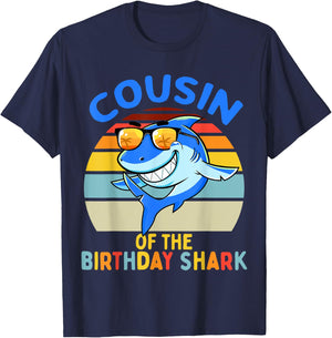 Cousin of the Shark Birthday Boys Matching Family T-Shirt - T-Shirt | Navy