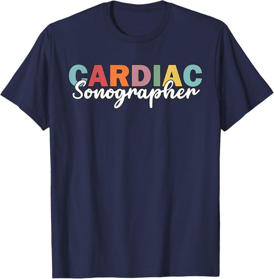 Anatomical Heart Cardiac Sonographer RDCS Echocardiographer T-Shirt - T-Shirt | Navy