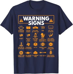 Warning Signs 101 Funny Car Mechanic Gift Gift Car Funny T-Shirt - T-Shirt | Navy