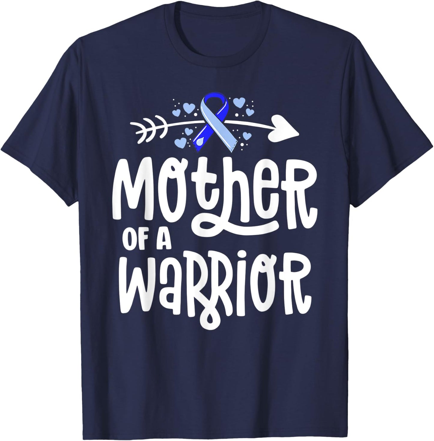 Mother Of A Warrior Hydrocephalus Awareness Family Support T-Shirt - T-Shirt | Navy