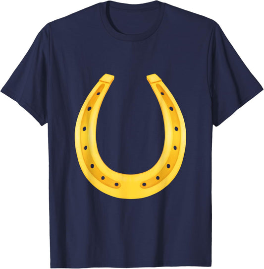 Lucky Golden Horseshoe Horse Shoe Good Luck St Patracks Day T-Shirt - T-Shirt | Navy