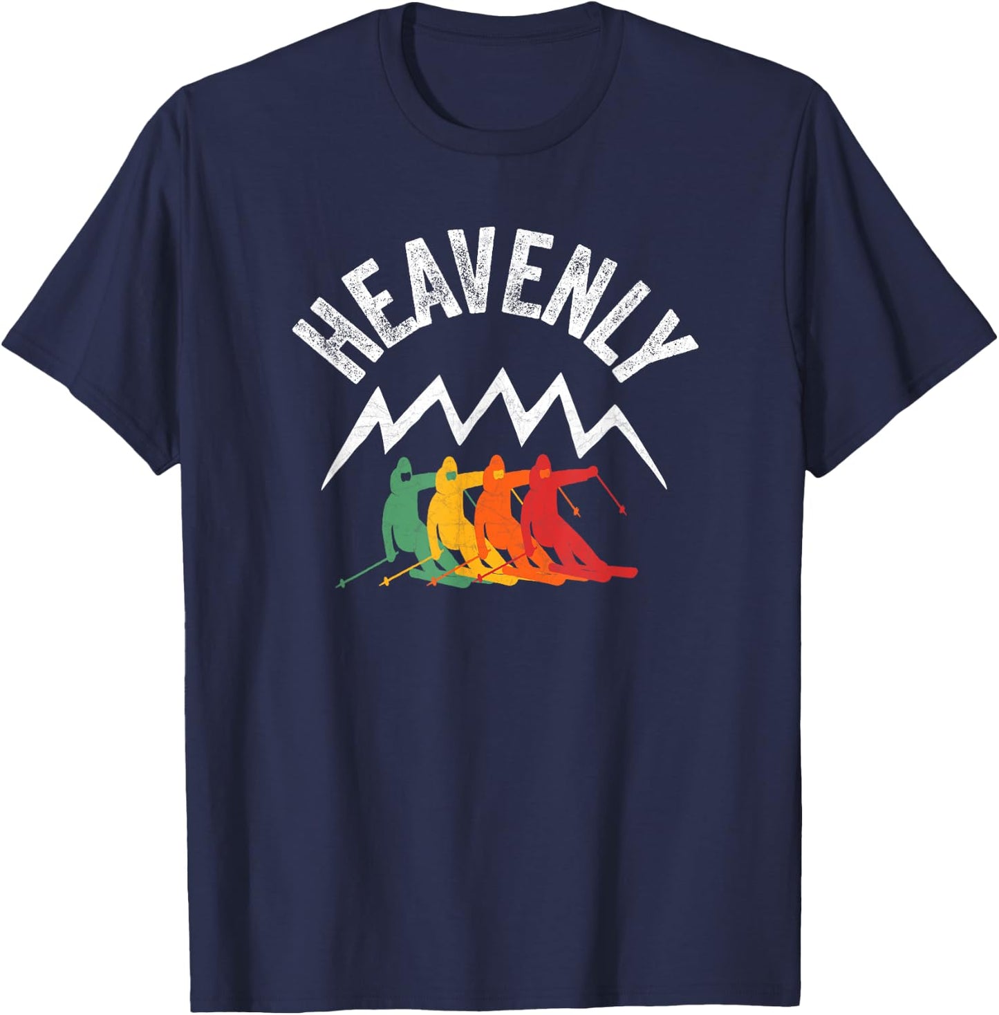 Ski Heavenly California Retro Skiing Lake Tahoe CA Skier T-Shirt - T-Shirt | Navy