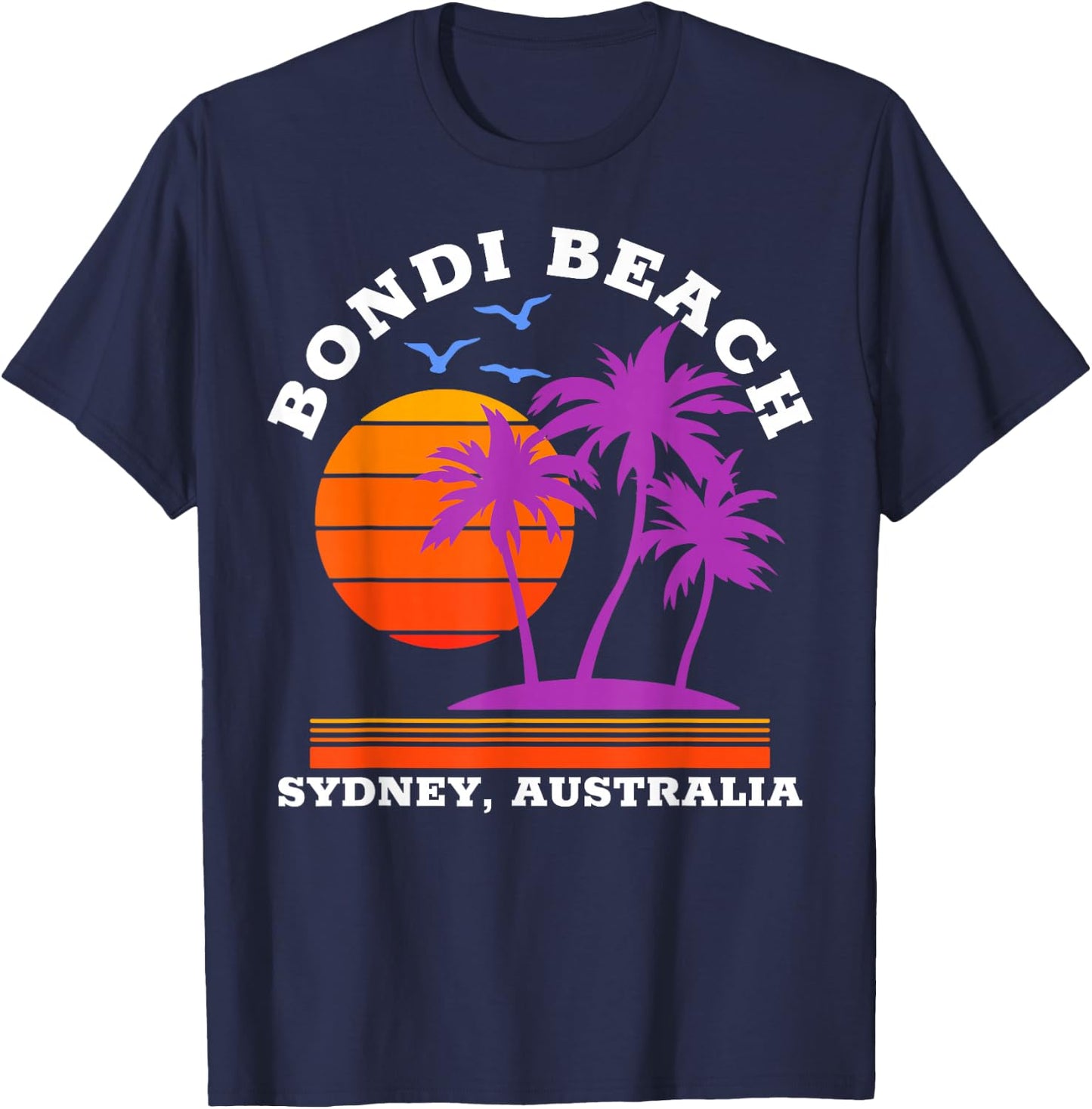 Bondi Beach Australia Retro T-Shirt - T-Shirt | Navy