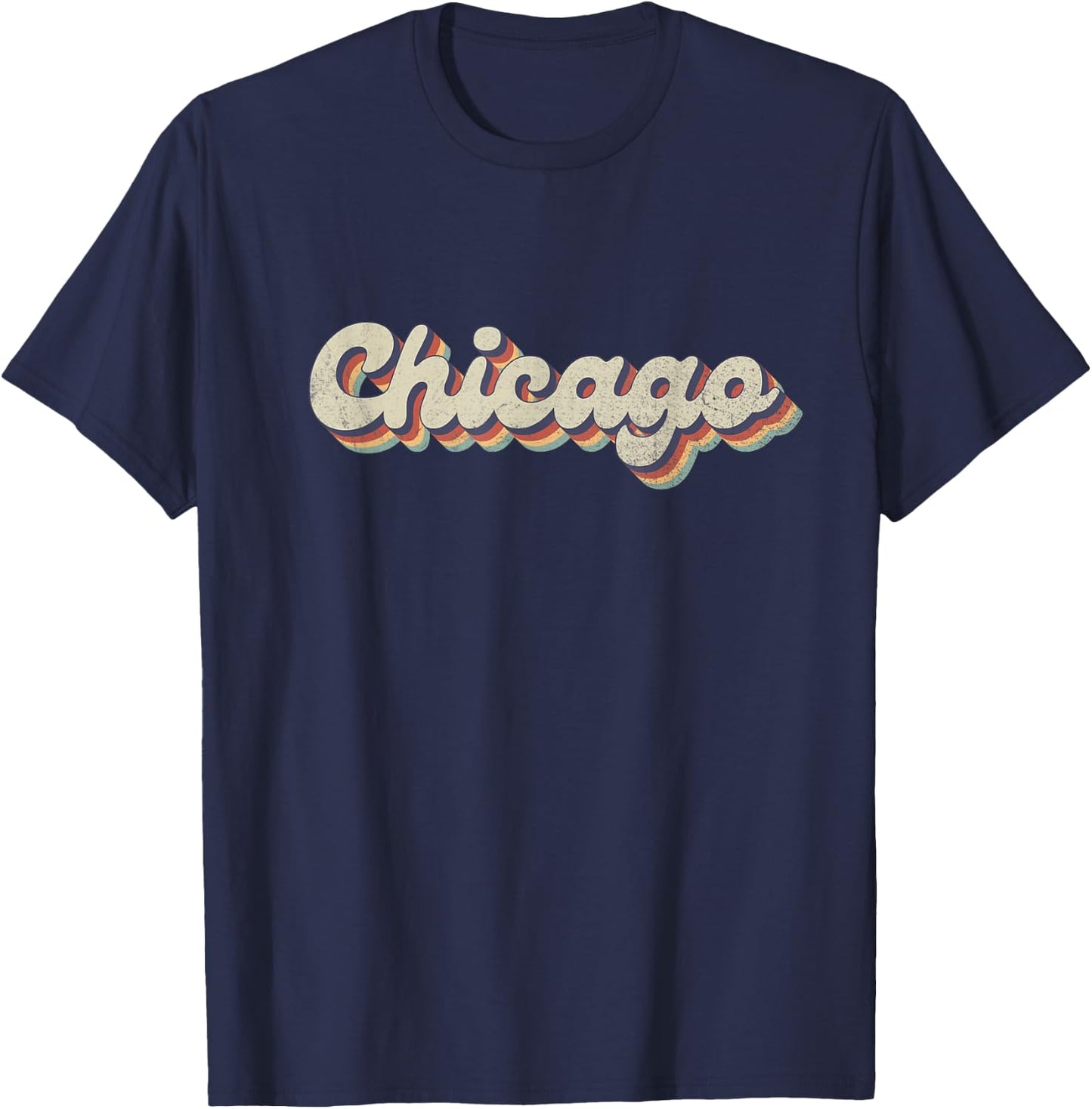 70's 80's USA City - Vintage Chicago T-Shirt - T-Shirt | Navy