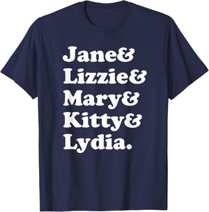 Pride and Prejudice Jane Austen - Bennet Sisters T-Shirt - T-Shirt | Navy