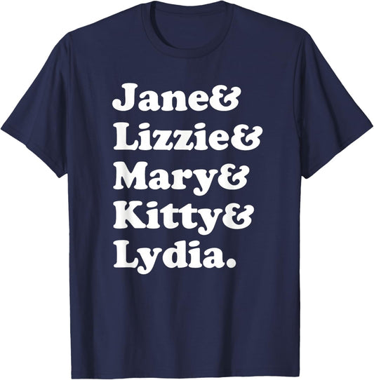 Pride and Prejudice Jane Austen - Bennet Sisters T-Shirt - T-Shirt | Navy