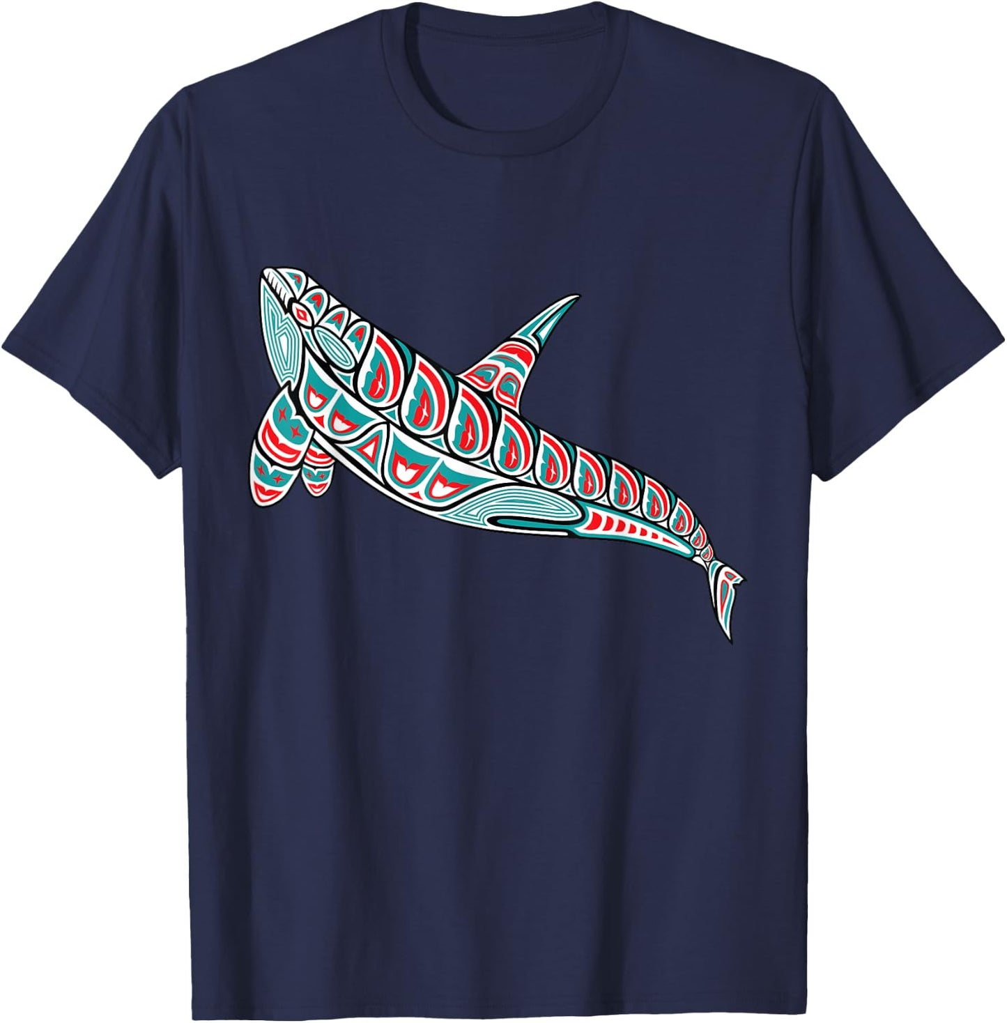 Orca Whale Native American Indian Pacific Northwest T-Shirt - T-Shirt | Navy