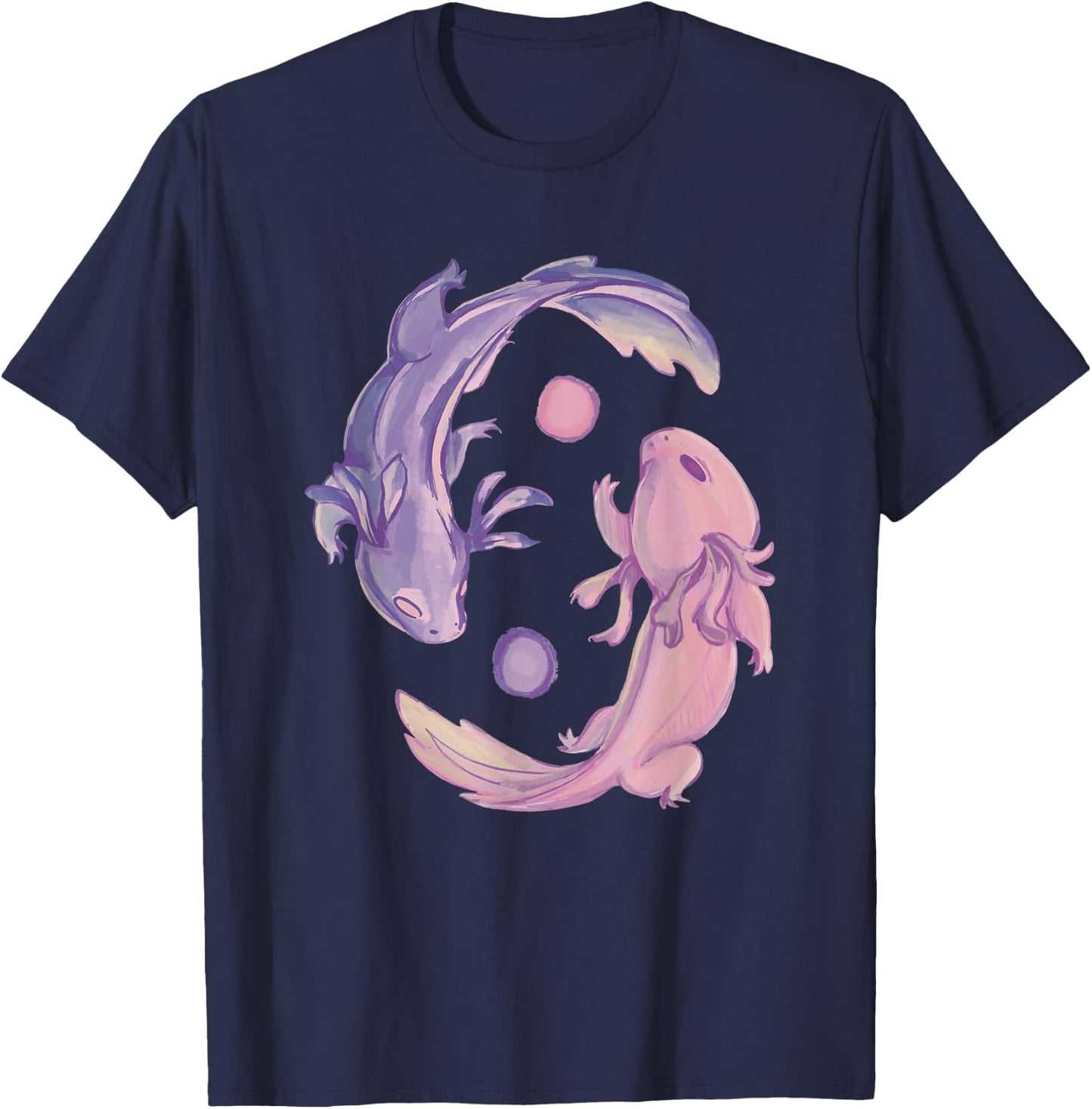Axolotl Cute Animals Kawaii Jing Jang Axolotl T-Shirt - T-Shirt | Navy
