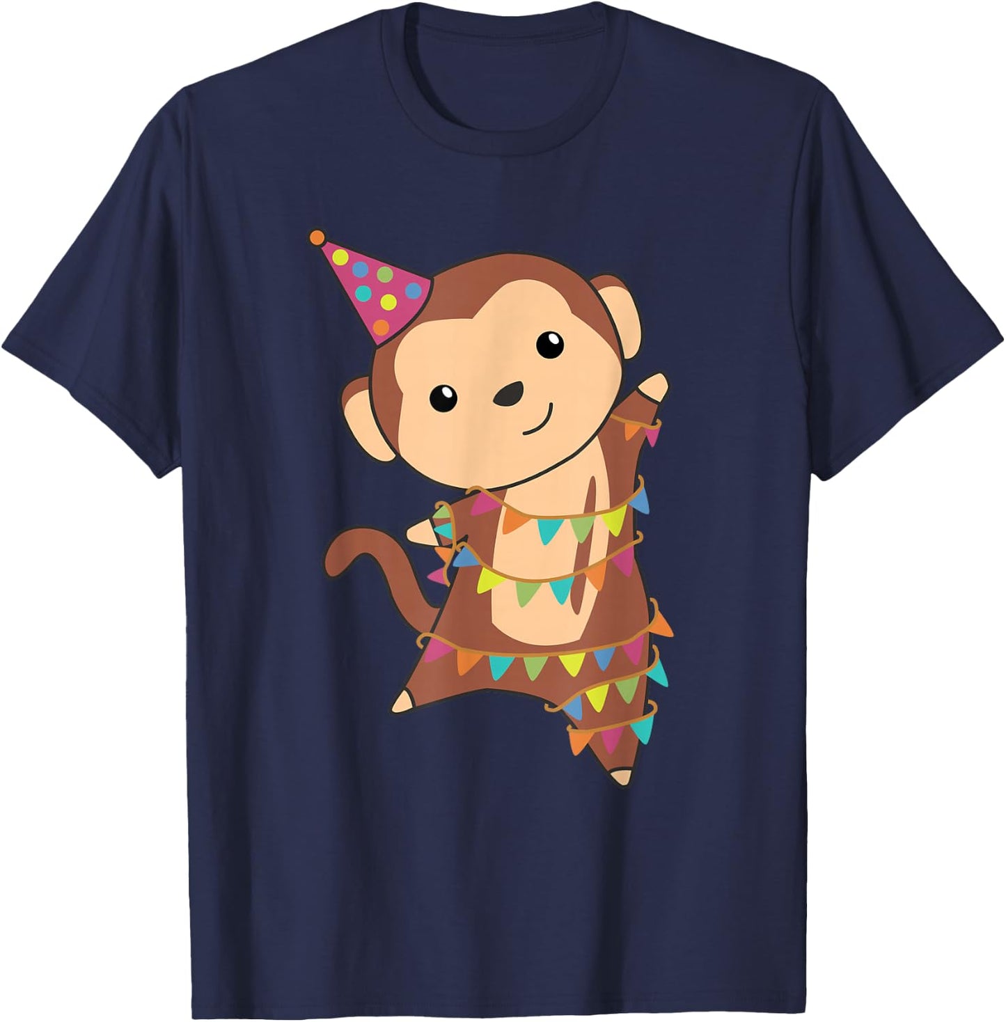 Cute Animals For Every Child's Birthday Birthday Monkey Kids T-Shirt - T-Shirt | Navy