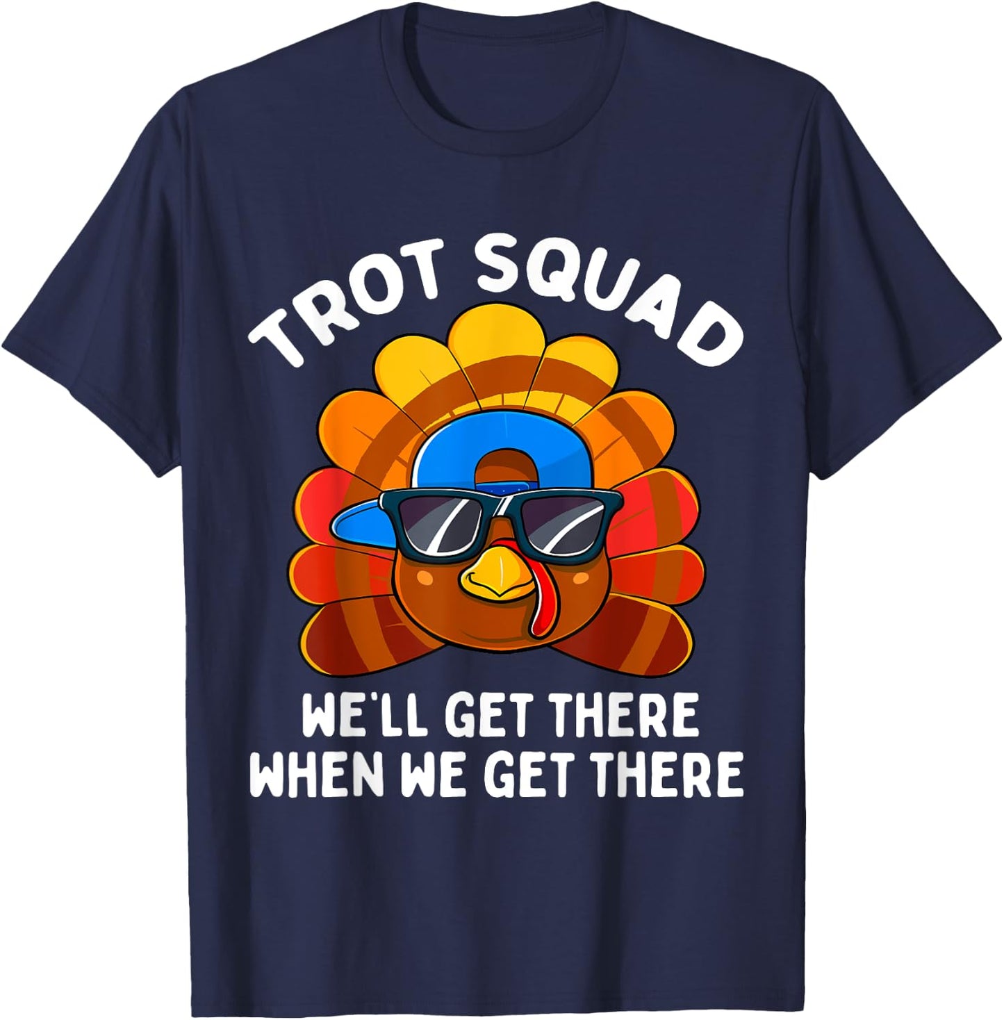 Turkey Trot Squad Funny Thanksgiving Running Costume T-Shirt - T-Shirt | Navy