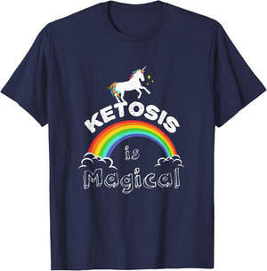 Keto T Shirt "Ketosis is Magical" Unicorn shirts Men Women T-Shirt - T-Shirt | Navy