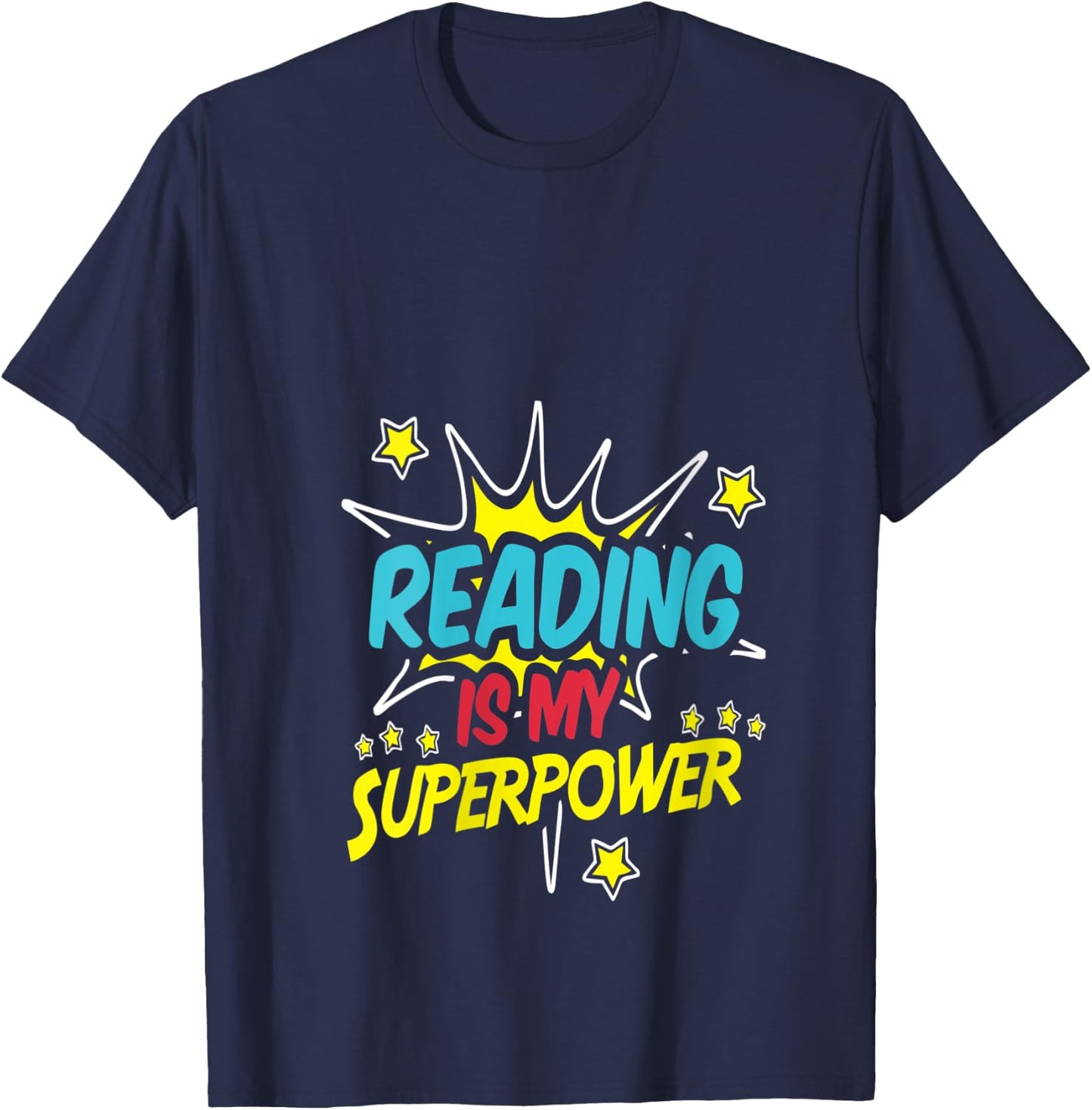 Reading Is My Superpower Book Nerd Funny Gift V-Neck T-Shirt - T-Shirt | Navy